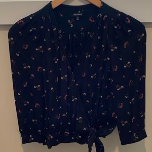 Madewell Women’s Floral Wrap Blouse - XS